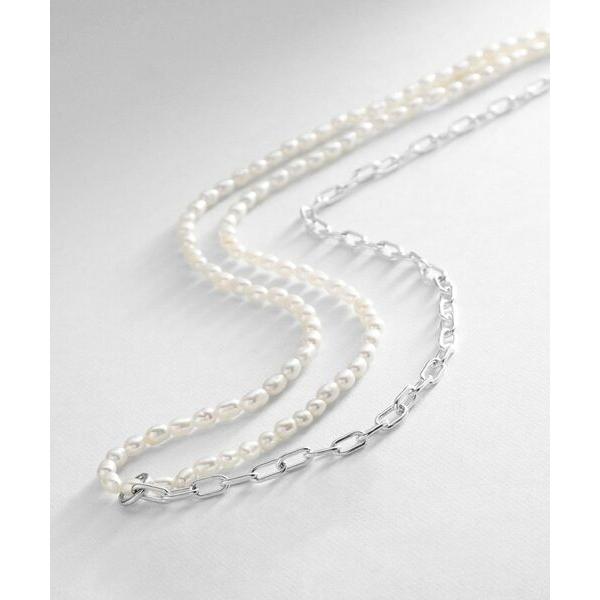 COCOSHNIK / ココシュニック シルバー バロックパール ハーフチェーン ネックレス