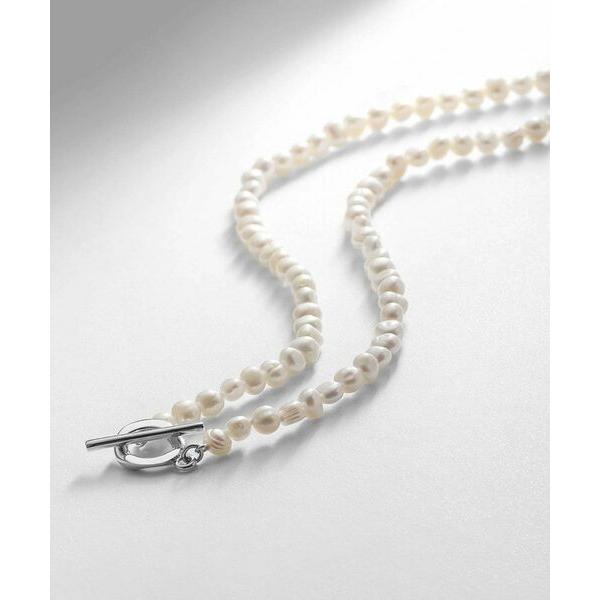 COCOSHNIK / ココシュニック シルバー バロックパール カーブチェーン マンテルネックレス