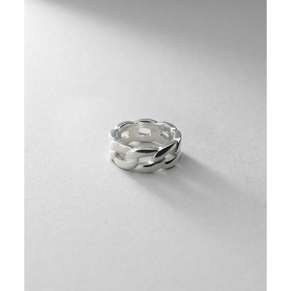 COCOSHNIK / ココシュニック シルバー ボリュームカーブチェーンモチーフリング