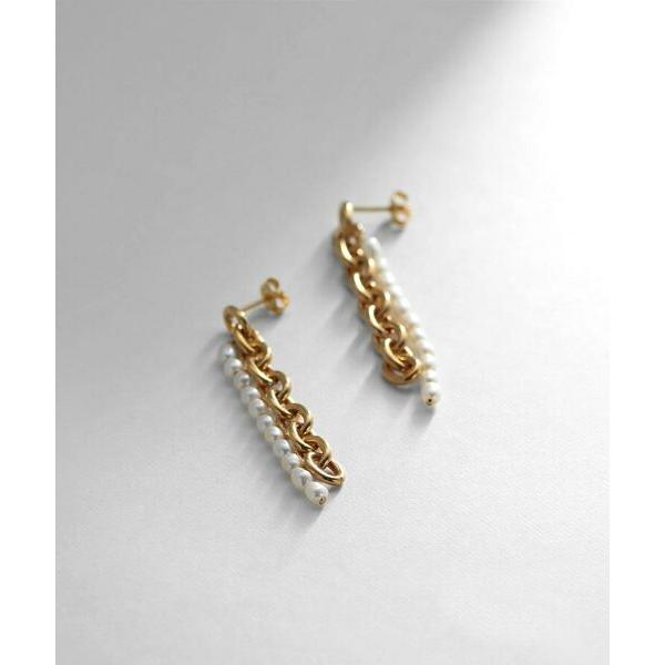 COCOSHNIK / ココシュニック シルバー バロックパール チェーンコンビネーション スタッド...