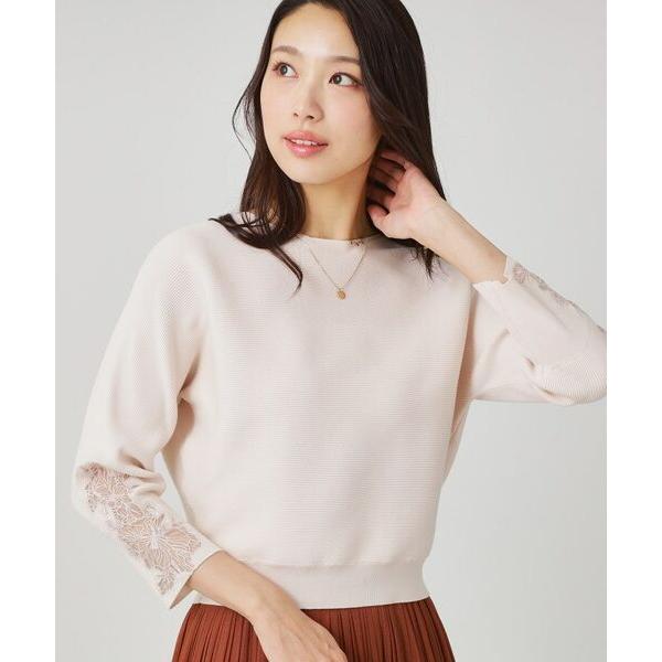 COUP DE CHANCE / クードシャンス 【手洗い可】オーガンジー刺しゅうニットトップス