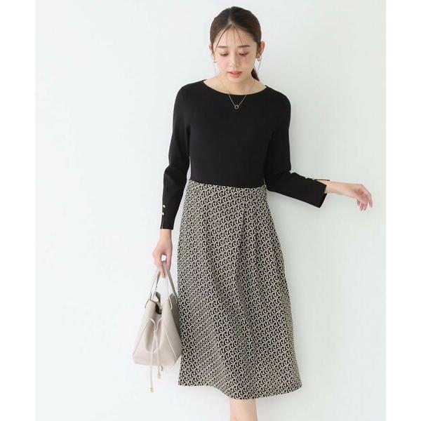 COUP DE CHANCE / クードシャンス 【手洗い可】ニット+柄スカートのワンピース