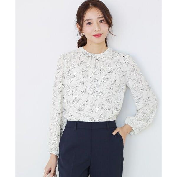 COUP DE CHANCE / クードシャンス 【手洗い可／日本製】花柄モックネックブラウス