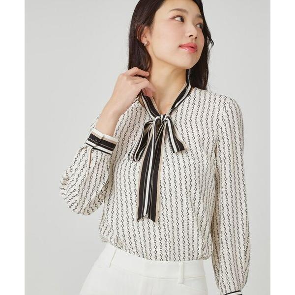 COUP DE CHANCE / クードシャンス 【手洗い可／日本製】チェーン柄ブラウス