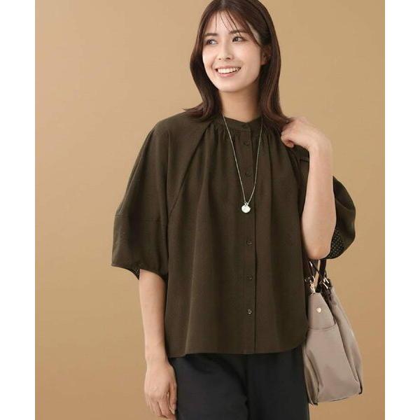 Reflect / リフレクト 【体型カバー／ゆったり着られる◎】バンドカラー七分袖ブラウス