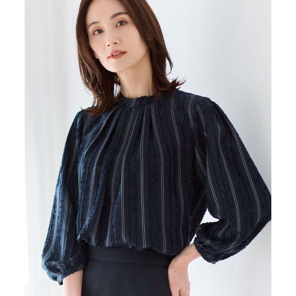 Reflect / リフレクト 【セットアップ可】ストライプ柄ジャカードブラウス