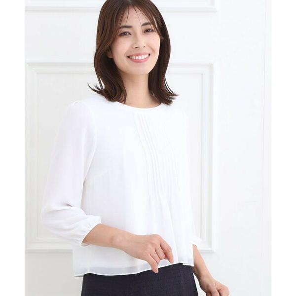 Reflect / リフレクト 【お仕事に◎】ピンタック×スカラレースブラウス