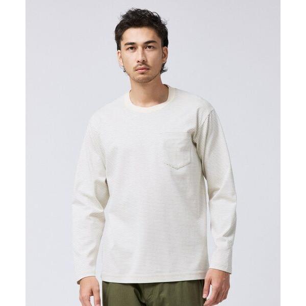 TAKEO KIKUCHI / タケオキクチ シルケット ボーダー 長袖 Tシャツ