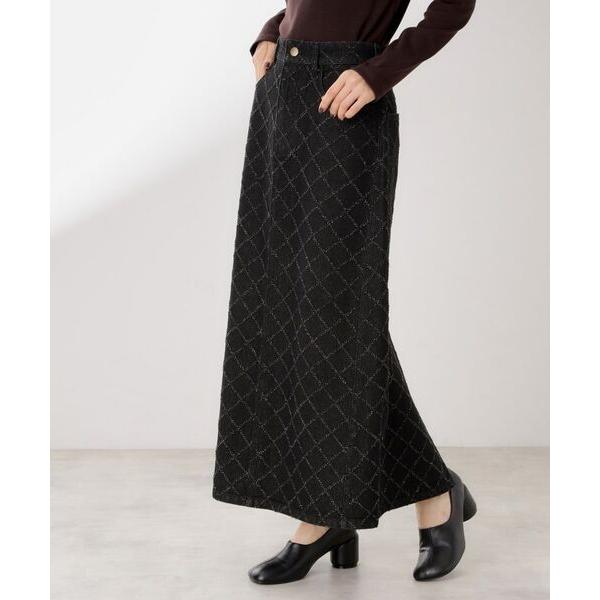 THE SHOP TK / ザ ショップ ティーケー ジャカードデニムロングスカート【洗濯機OK】