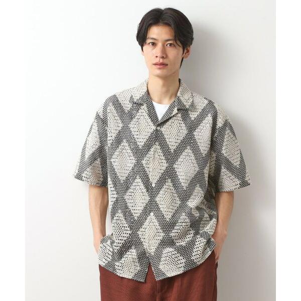 THE SHOP TK / ザ ショップ ティーケー ダイヤ柄プリント半袖シャツ【洗濯機OK/オーバ...