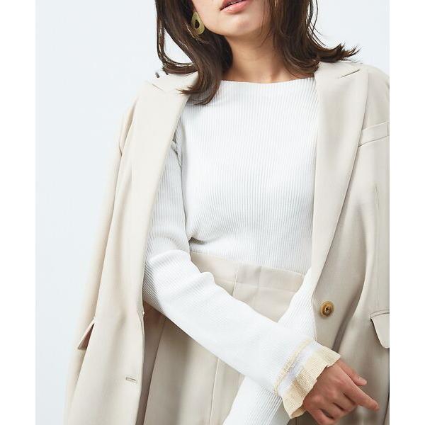 qualite / カリテ バイカラースリーブニット