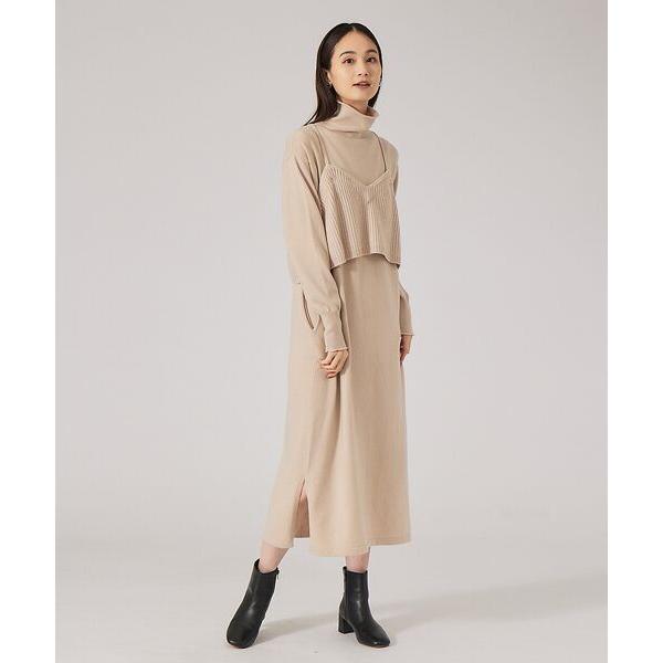 qualite / カリテ レイヤードニットワンピース