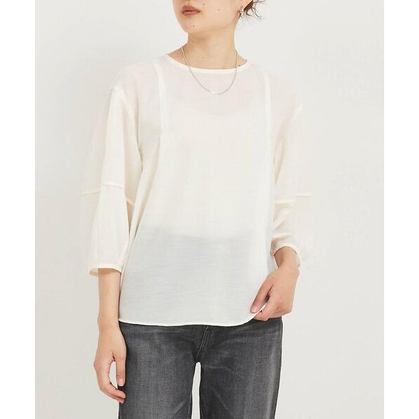 qualite / カリテ ボリュームスリーブシアーブラウス