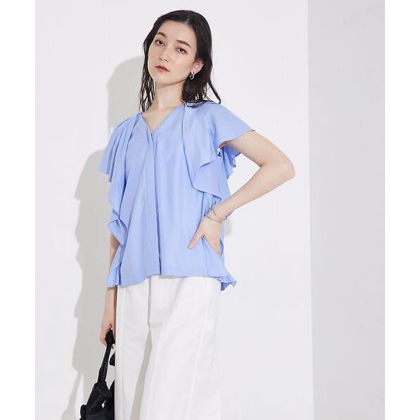 qualite / カリテ 袖タックフリルシャツ