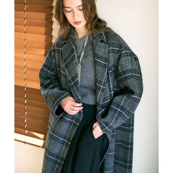qualite / カリテ ウールチェックチェスターコート