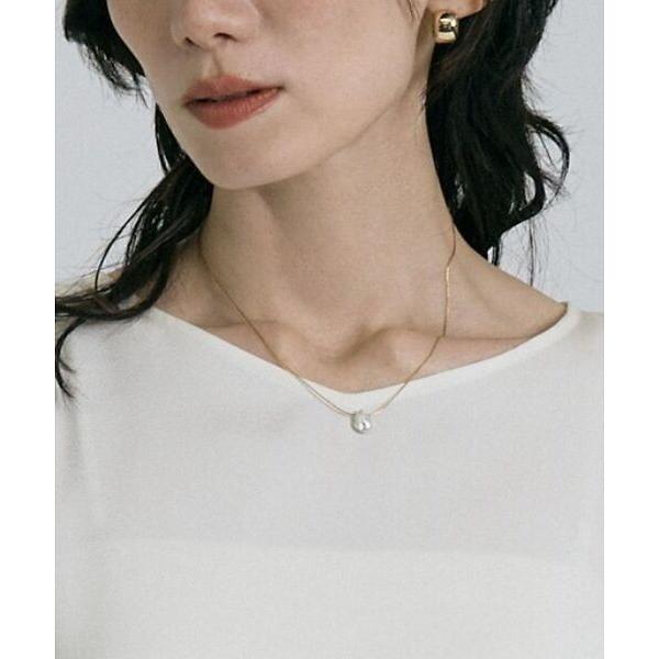 qualite / カリテ 【ステンレス】バロックパールチャームネックレス