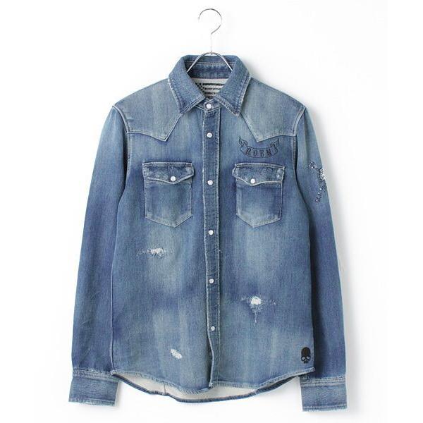 SHIFFON / シフォン 【Roen】バックスカルダメージジョグデニムシャツ