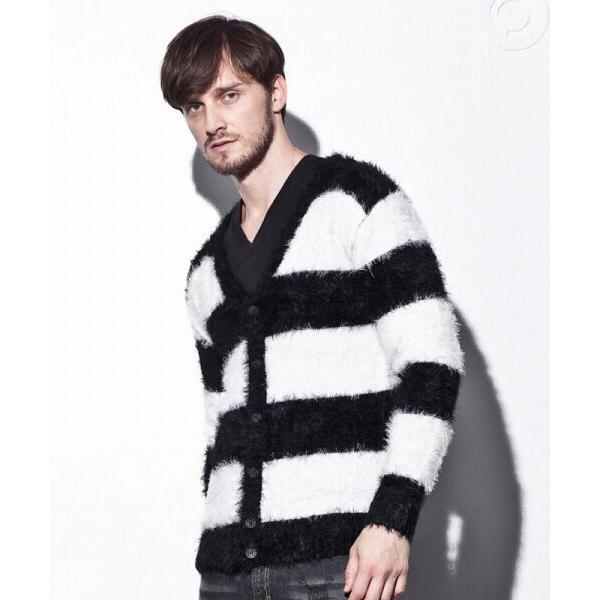 SHIFFON / シフォン 【Roen】フェザーニットボーダーカーディガン