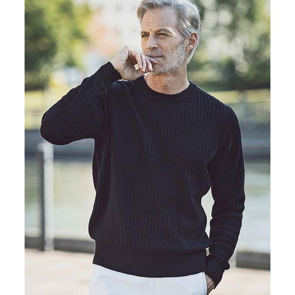 SHIFFON / シフォン ブロッキングプルオーバーコットンカシミヤニット