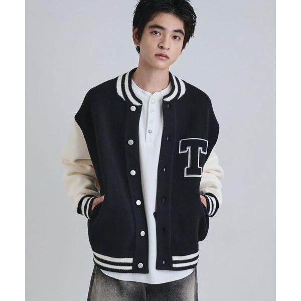 tk.TAKEO KIKUCHI / ティーケー タケオキクチ ダブルジャカードニットスタジャン