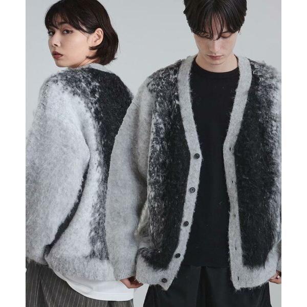 tk.TAKEO KIKUCHI / ティーケー タケオキクチ ボールドストライプシャギーニットVカ...