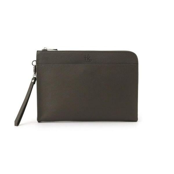 tk.TAKEO KIKUCHI / ティーケー タケオキクチ レザー調ジップクラッチバッグ