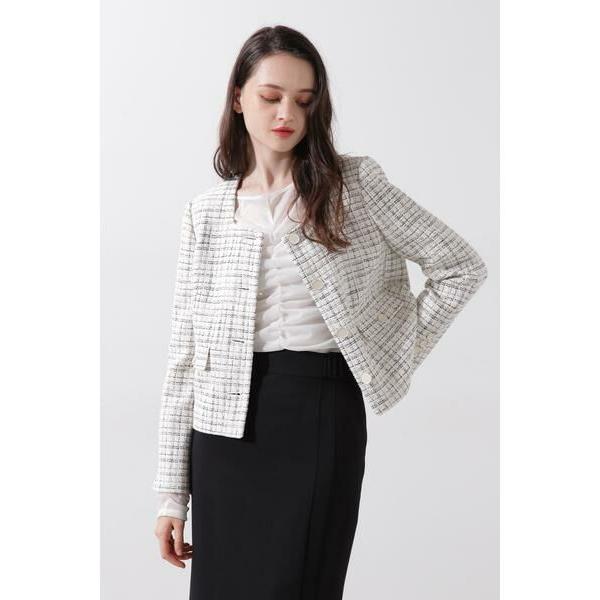 PINKY &amp; DIANNE / ピンキーアンドダイアン ◆スクエアーネックツイードジャケット