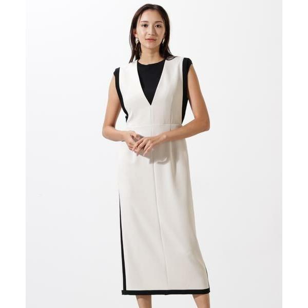 PINKY &amp; DIANNE / ピンキーアンドダイアン バイカラーＶネックジャンスカ