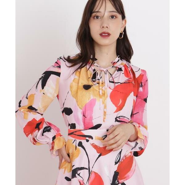 PINKY &amp; DIANNE / ピンキーアンドダイアン ◆フラワープリントギャザーブラウス