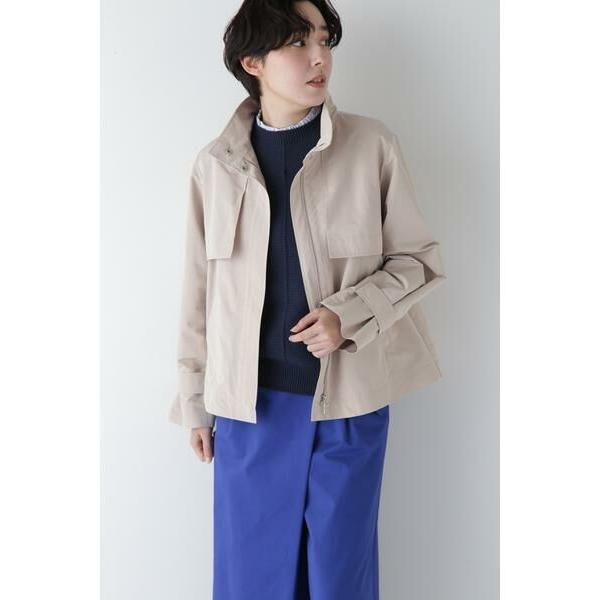 human woman / ヒューマンウーマン ◆弱撥水タフタトレンチディテールブルゾン