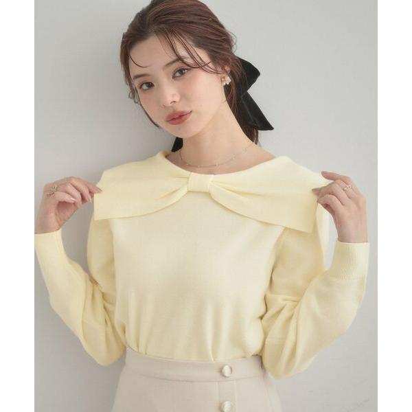 Couture Brooch / クチュールブローチ 【着映え】リボンカラー デザインニット