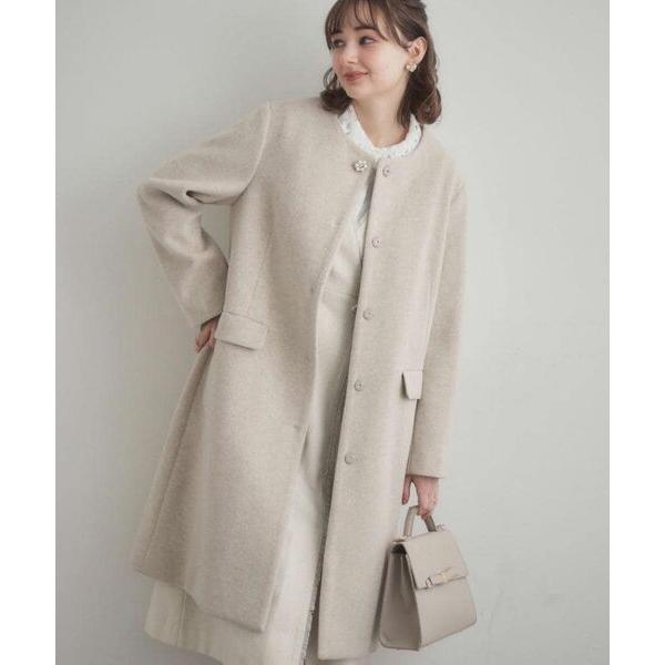 Couture Brooch / クチュールブローチ 【通勤/ビジューブローチ付き】ノーカラー ロン...