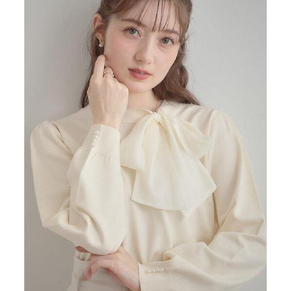 Couture Brooch / クチュールブローチ 【洗える・着映え】オーガンジーリボンタイ ニッ...