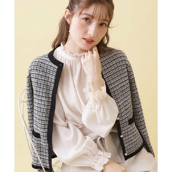 Couture Brooch / クチュールブローチ 【ハレの日・通勤】ラメツイード ニットカーディ...