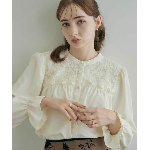 Couture Brooch / クチュールブローチ 【フリルカフスが華やか】レースギャザーブラウス