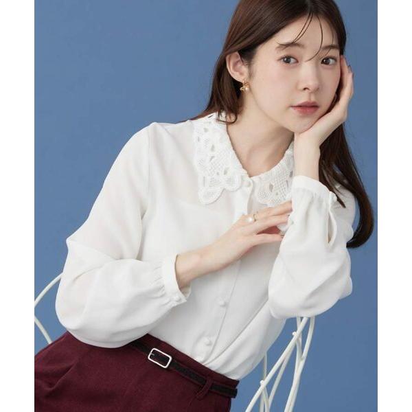 Couture Brooch / クチュールブローチ 【お顔まわり彩る】レース衿ジョーゼットブラウス