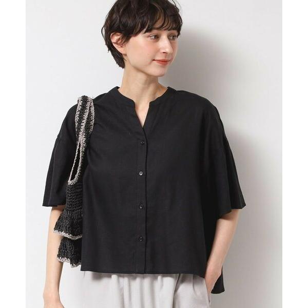 Dessin / デッサン 【二の腕カバー・洗える】リネンブレンド袖切り替えブラウス