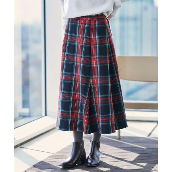 Dessin / デッサン 【洗える】チェック柄起毛フレアスカート