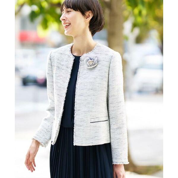 Dessin / デッサン ツイードクルーネックジャケット