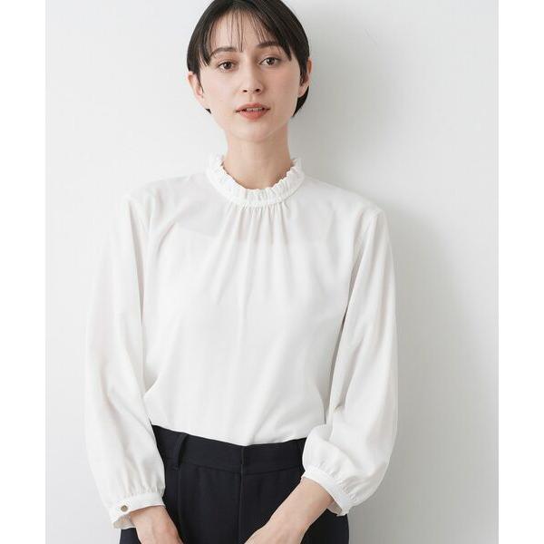 Dessin / デッサン 【洗える】フリルネックジョーゼットブラウス