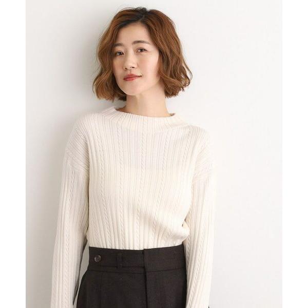 grove / グローブ 【毛玉軽減／洗える】クロップドミニケーブルニット