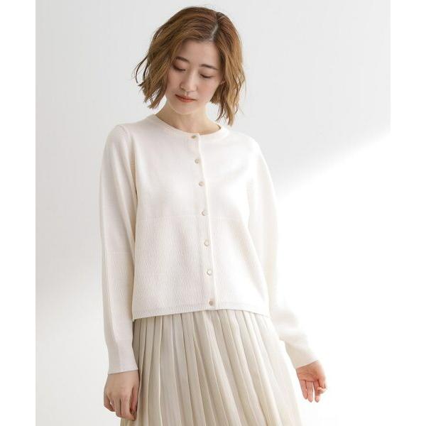 grove / グローブ 【毛玉軽減／洗える】編地切替カーディガン