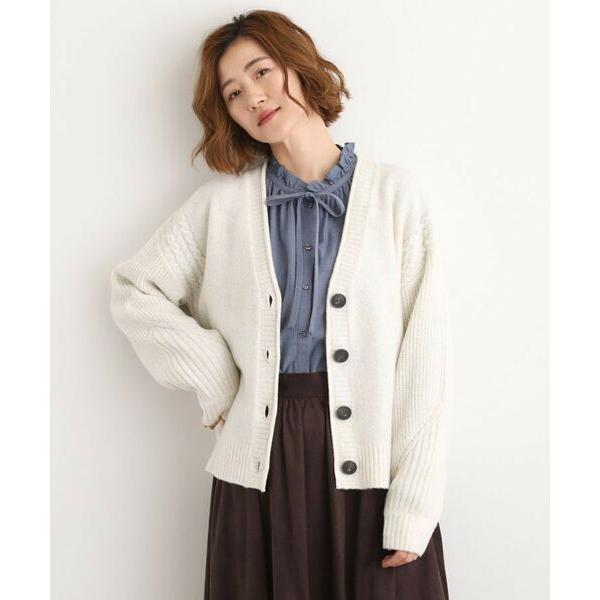 grove / グローブ ケーブルアクセント Vネックカーディガン