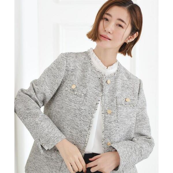 grove / グローブ 【ハレの日・通勤】きちんとからカジュアルまで着回せる、ミドル丈ツイードジャ...