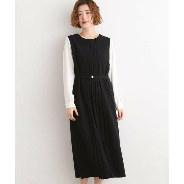 grove / グローブ 【手洗いOK】フロントプリーツ袖コンシャスワンピース