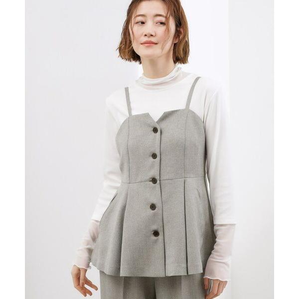 grove / グローブ 【貴島明日香さん着用・カセット服】リネンライク ペプラムビスチェ