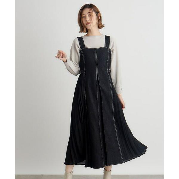 grove / グローブ デニムサイドプリーツジャンドレ