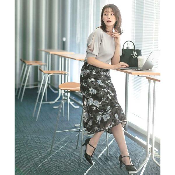 index / インデックス 花柄マーメイドフレアスカート【洗濯機洗い可】