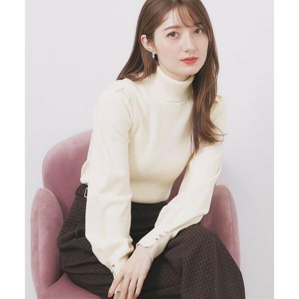 index / インデックス タートルネックタックパフスリーブニット【洗濯機OK】