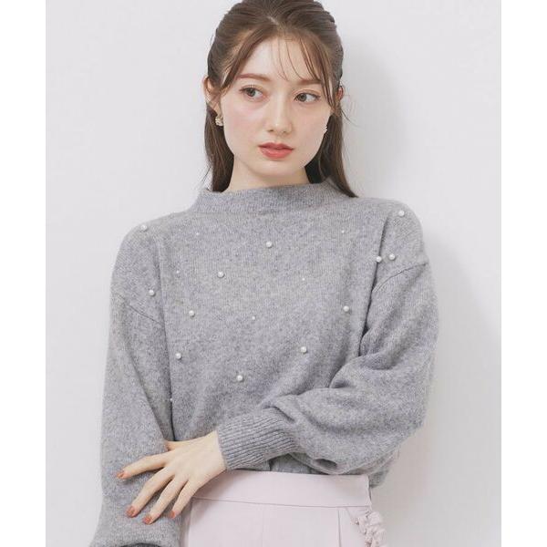 index / インデックス フェイクパールふわふわニット【洗濯機OK】